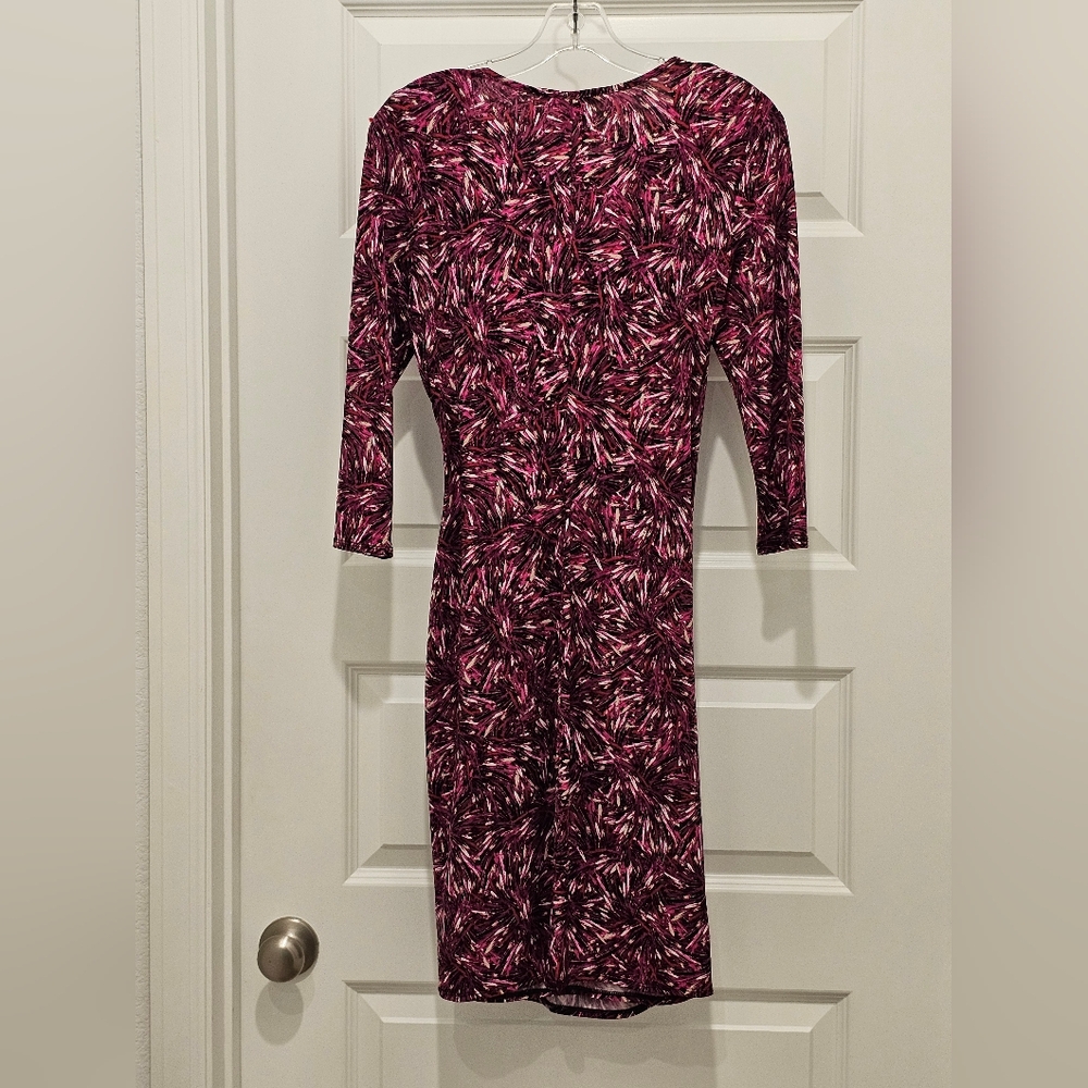 Laundry by Design Multi-color Faux Wrap 3/4 Sleeve Dress, EUC, Size 8 - Picture 7 of 7